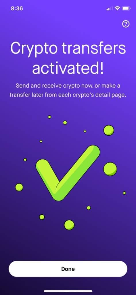 Robinhood Crypto Wallet Interface